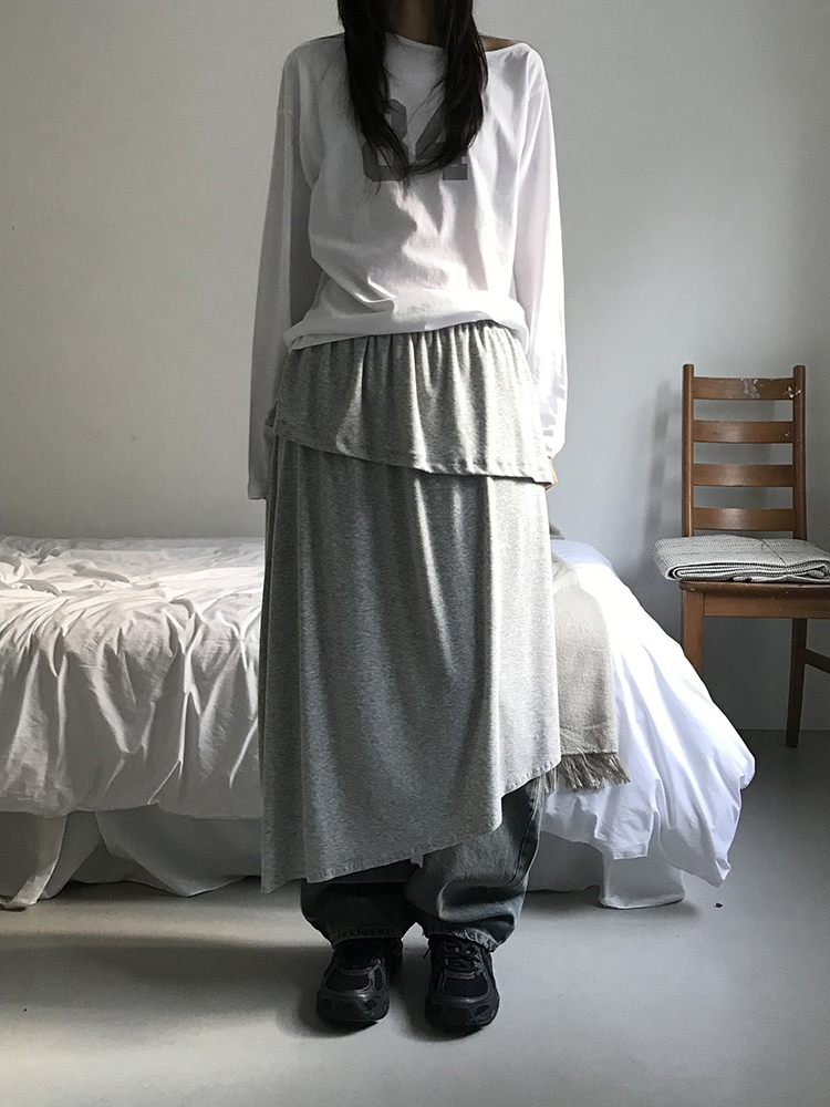 美肩數字印花休閒上衣