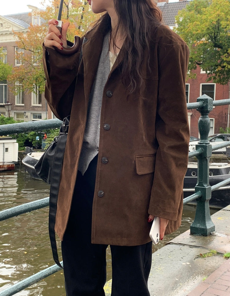 皮質/麂皮質感綁帶西外