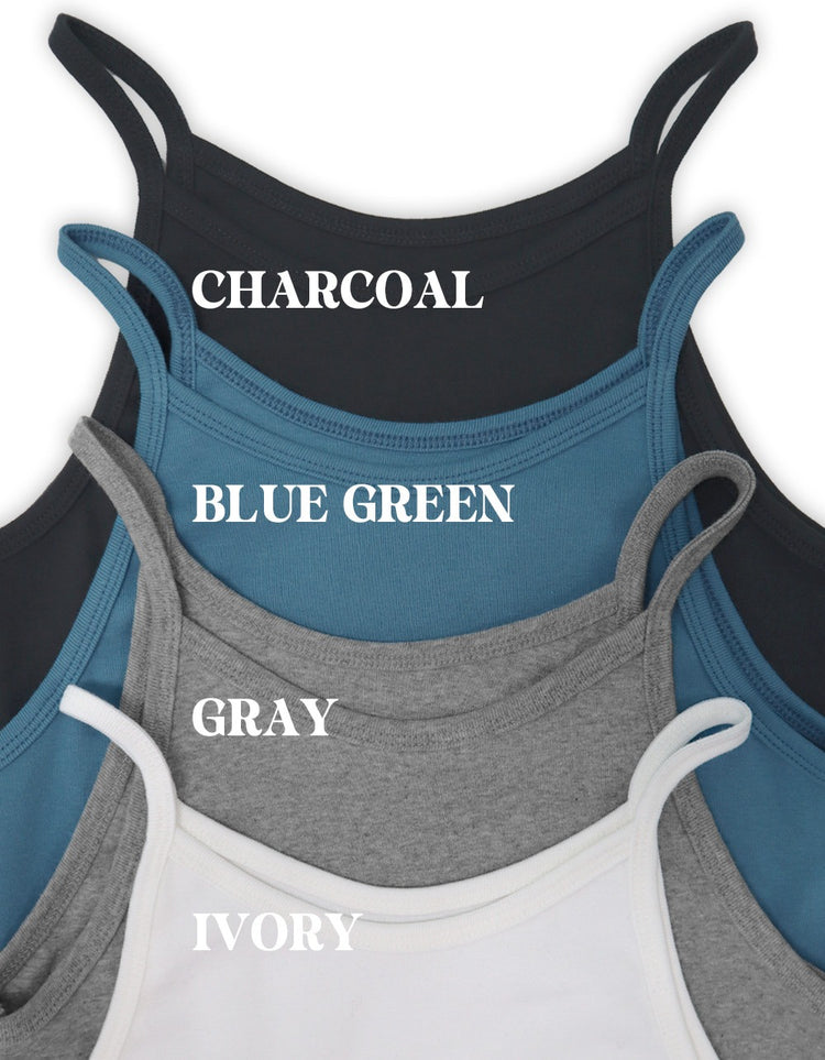 美色削肩細帶背心