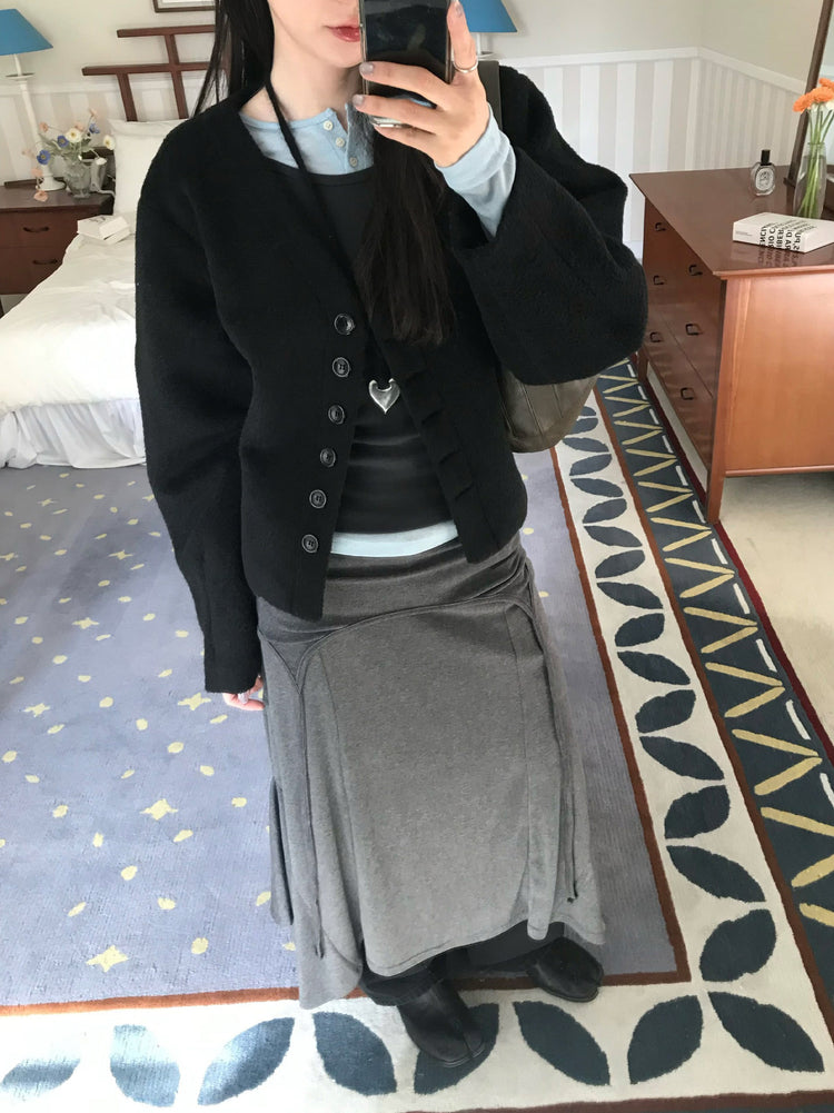 微喇叭中腰顯瘦牛仔褲