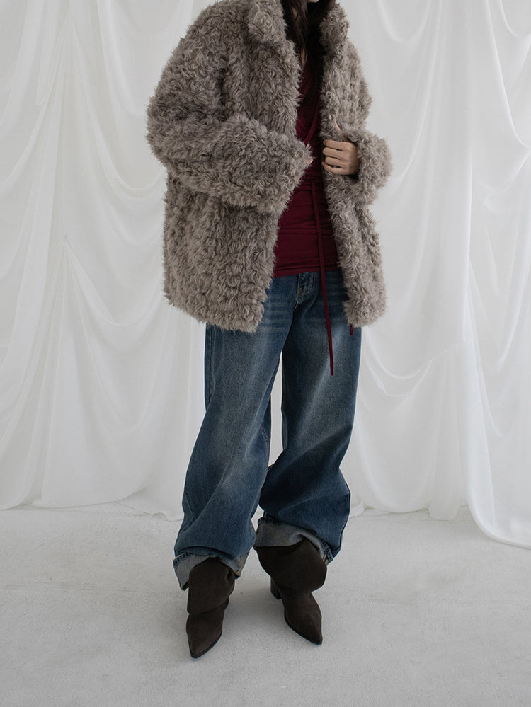 復古美色率性牛仔闊褲