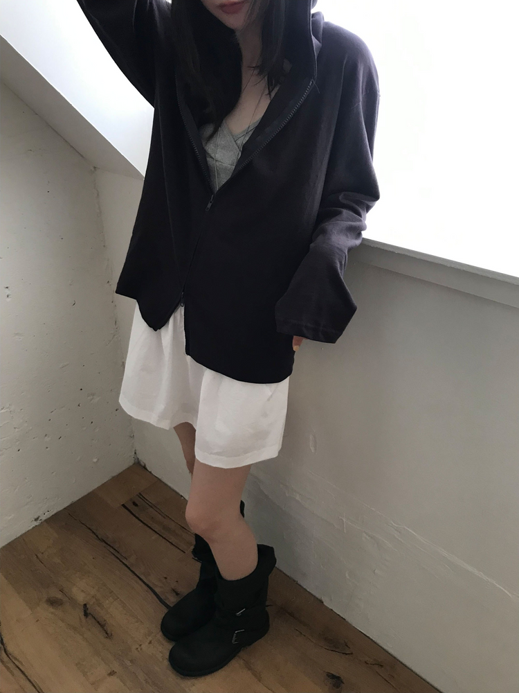 初秋雙拉鏈連帽外套