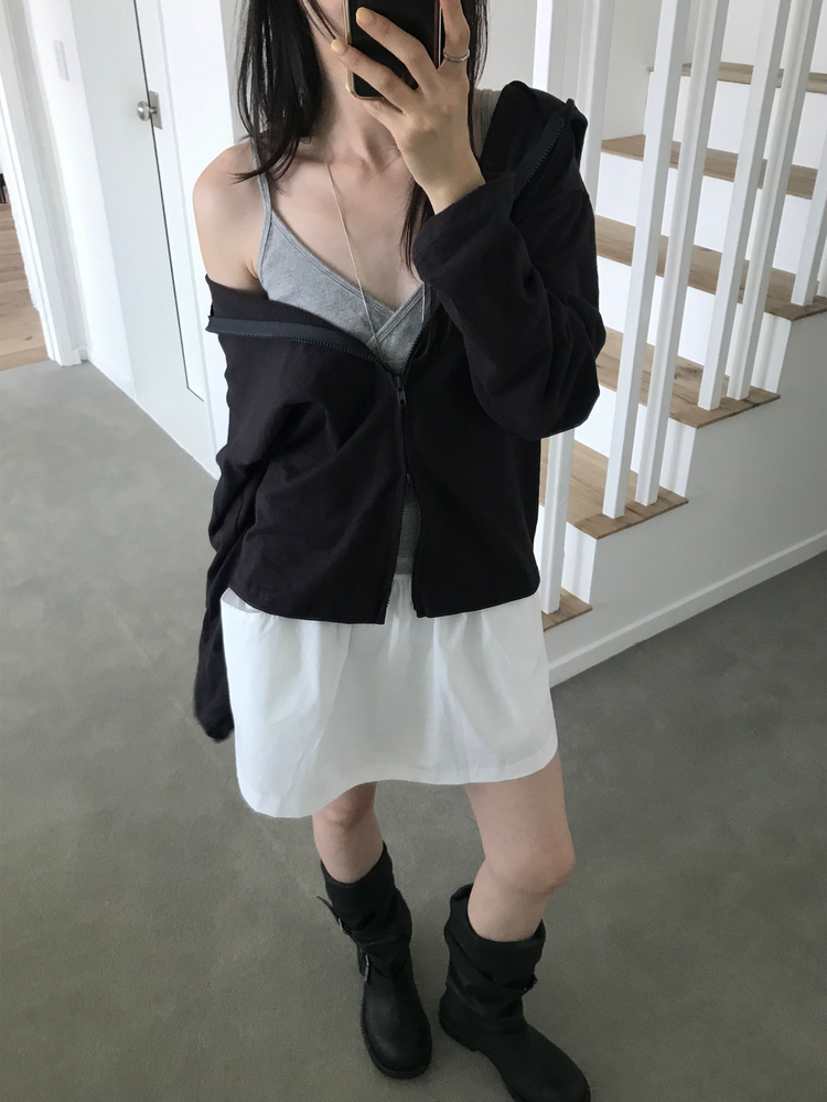 初秋雙拉鏈連帽外套