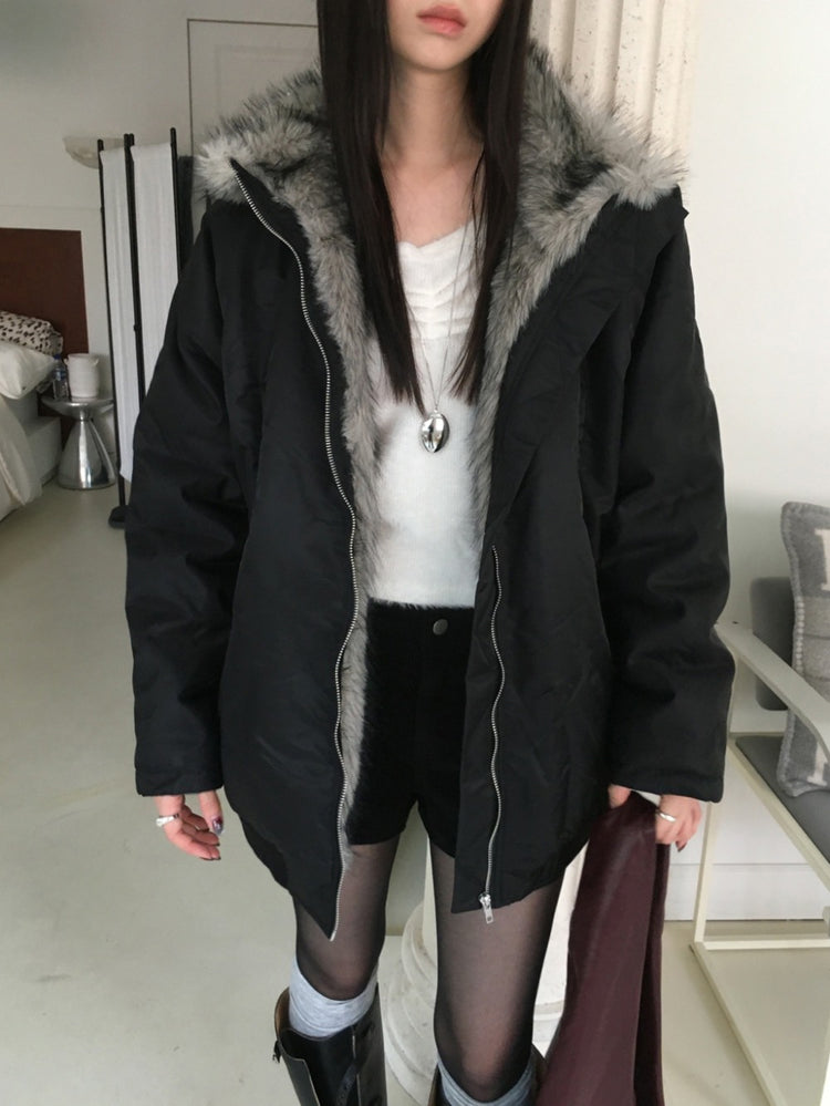毛絨質感抓皺細節上衣