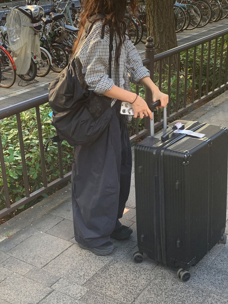 復古撞色格紋寬鬆襯衫