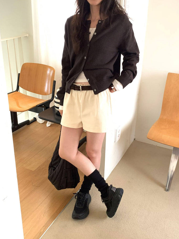 低腰標籤細節短褲