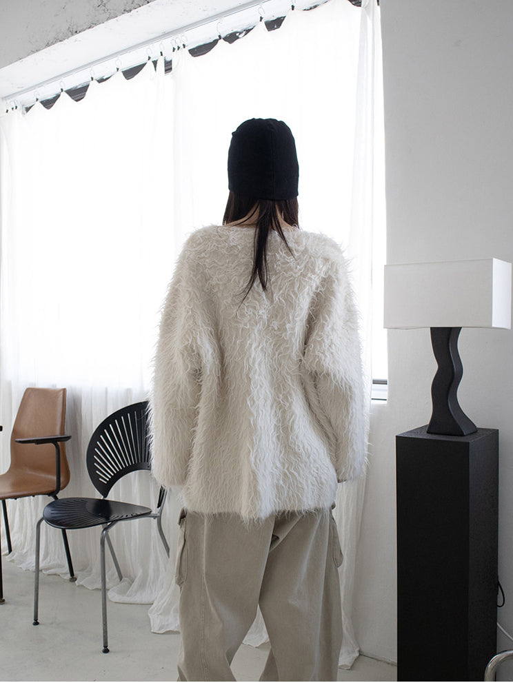 (現)毛流質感V領毛衣