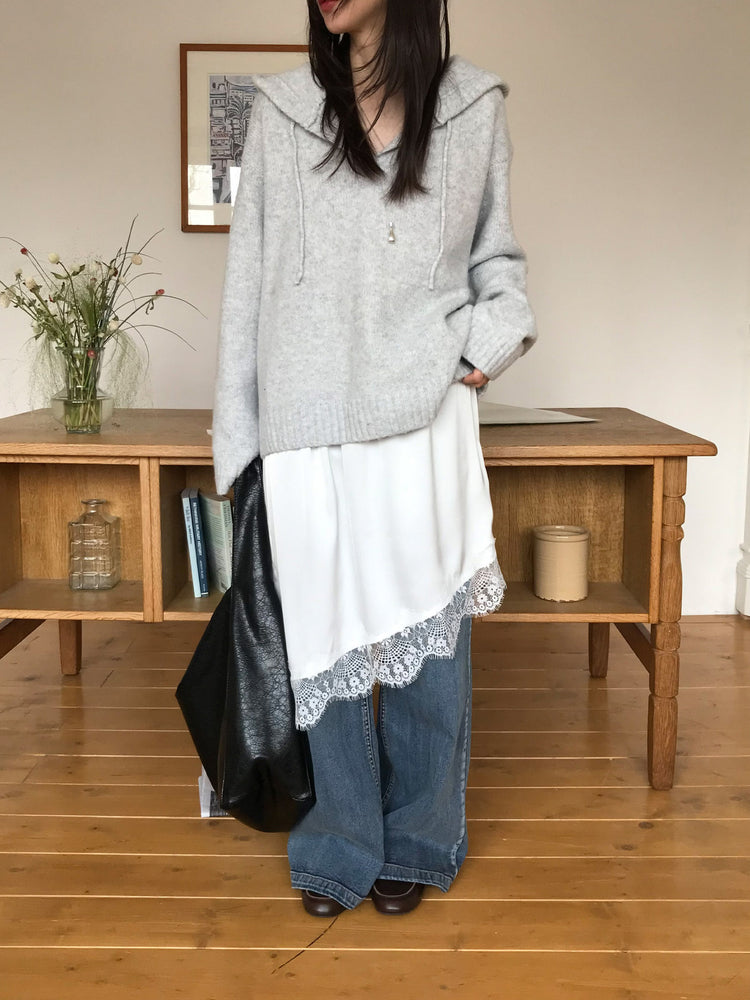 復古美刷色直闊腿牛仔褲