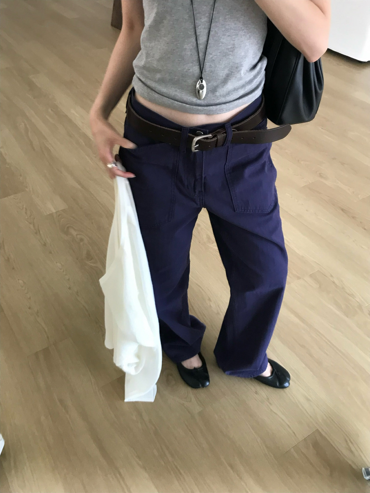 美色口袋細節直褲