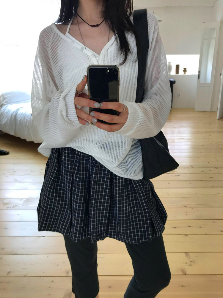 彈性側小開叉七分褲