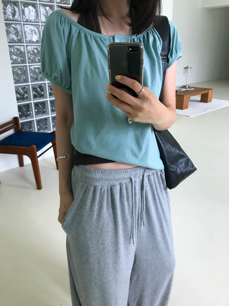 親膚寬鬆束腳休閒褲