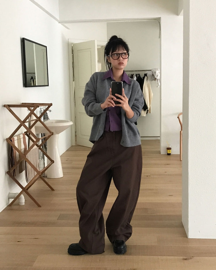 復古亮色格紋細節修腰襯衫