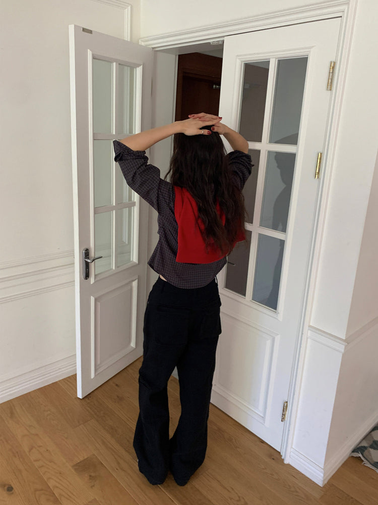 復古美色廓形工裝褲