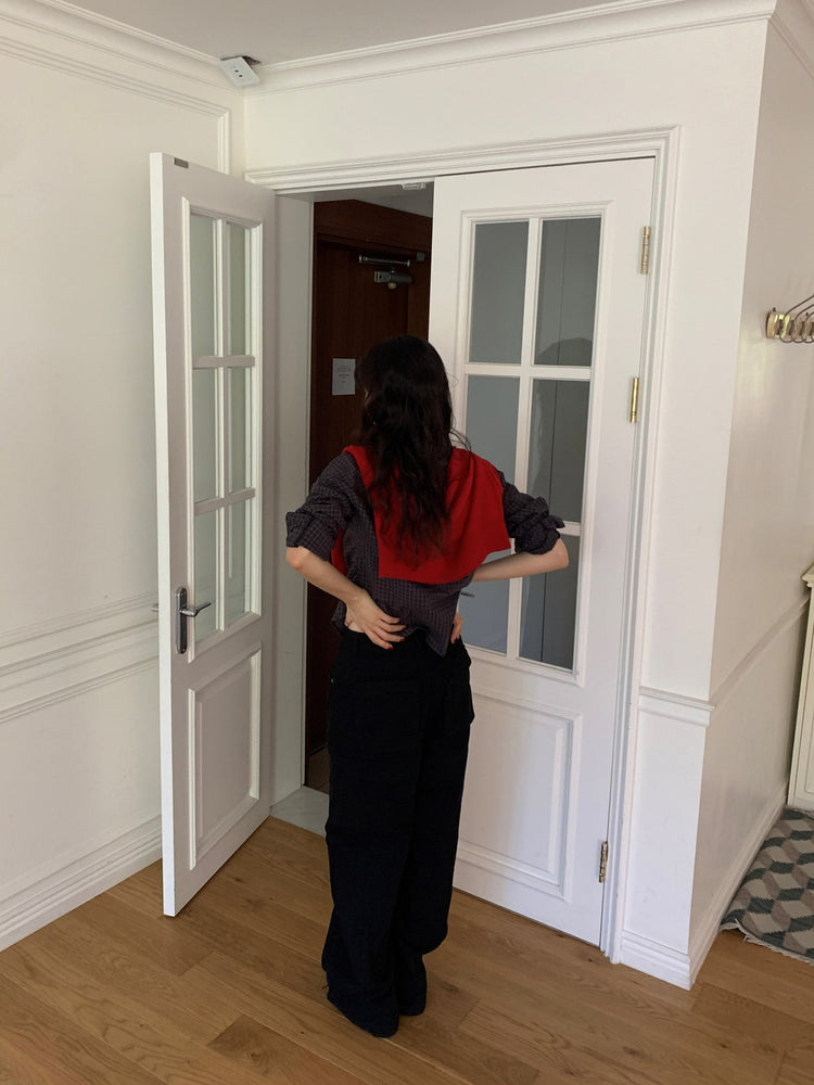 復古美色廓形工裝褲