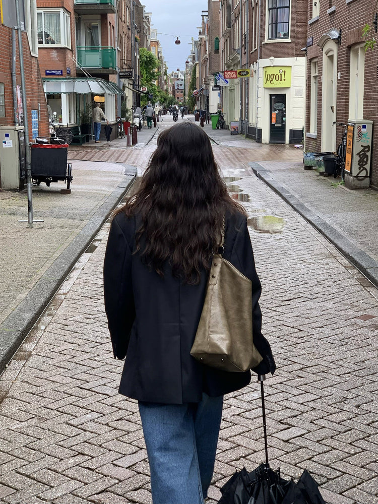 復古美刷色微鬆直筒牛仔褲