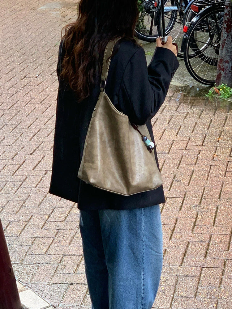 復古美刷色微鬆直筒牛仔褲