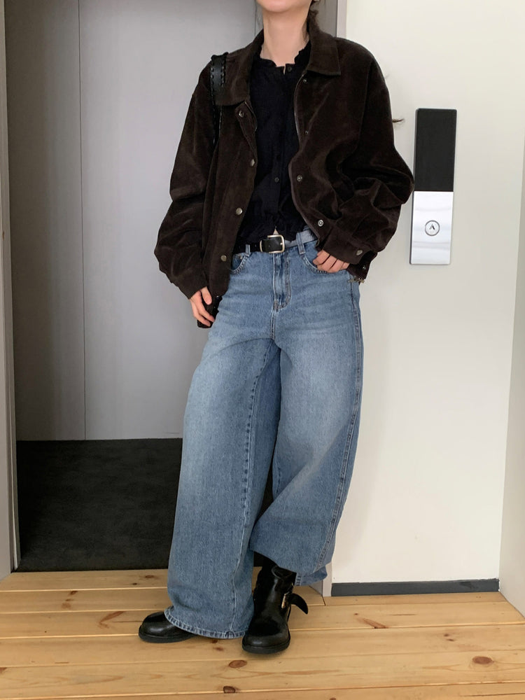 (現)美色磨砂皮質感外套