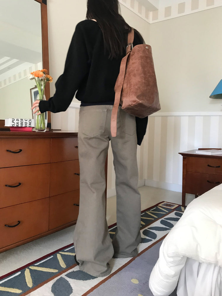 美色基礎低腰直筒褲