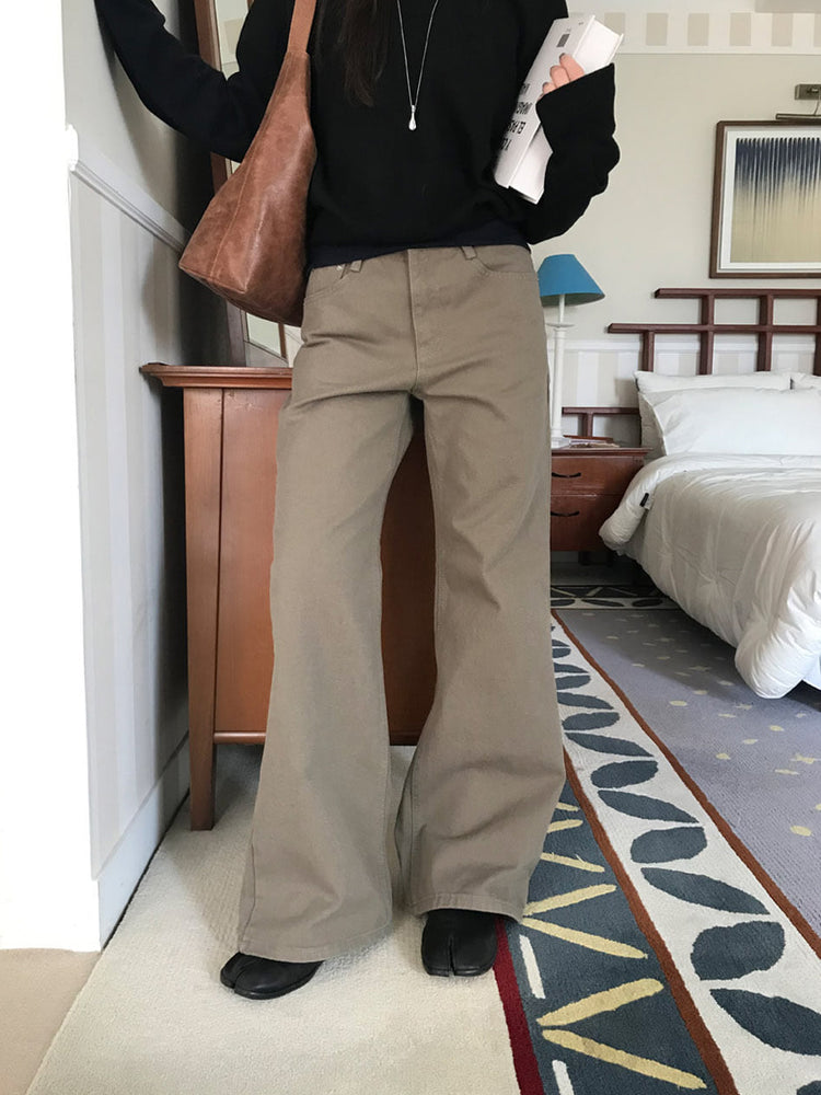 美色基礎低腰直筒褲