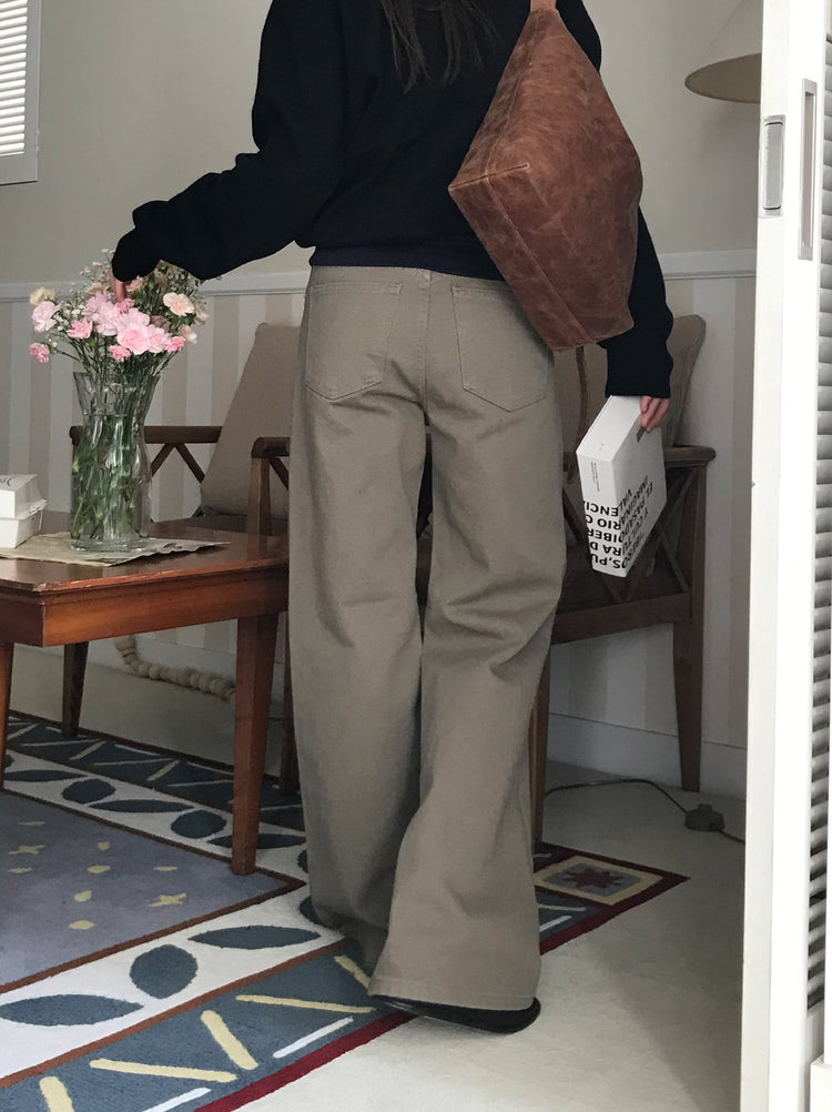 美色基礎低腰直筒褲