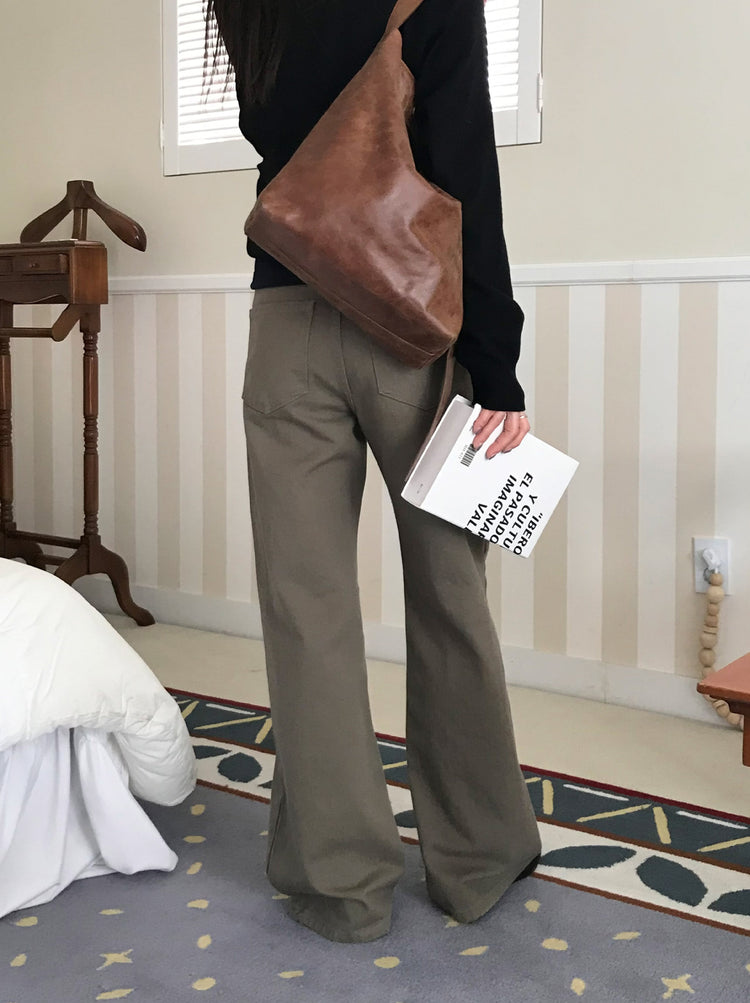 美色基礎低腰直筒褲