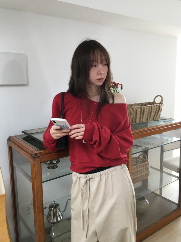 美肩U領修腰上衣