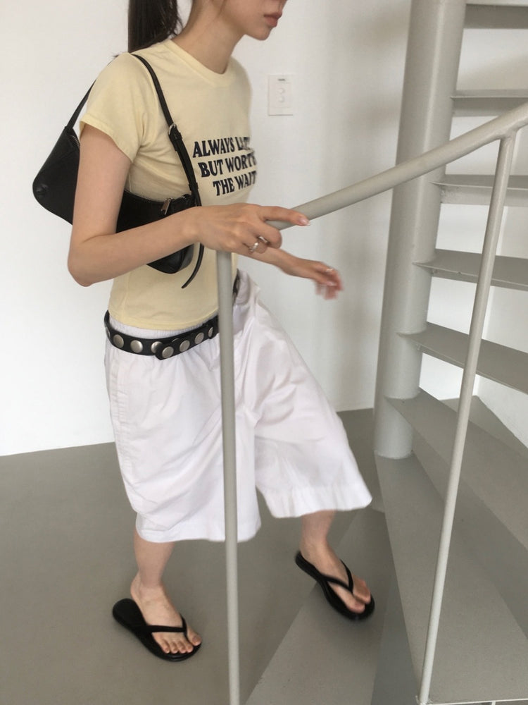 美色字母印花修身上衣