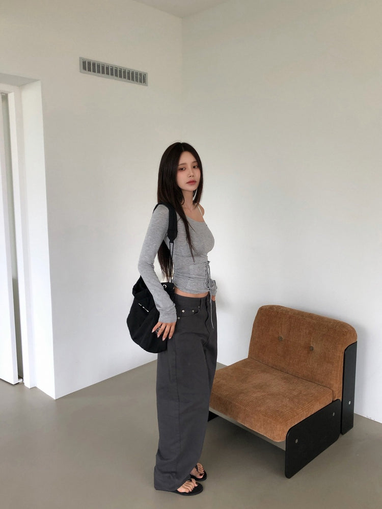 美肩馬甲綁帶設計感上衣