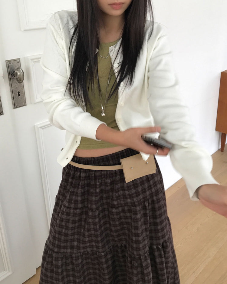 美色圓領排鈕針織外套