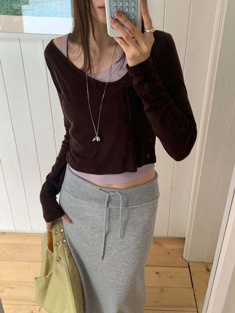 坑紋不對稱細節背心