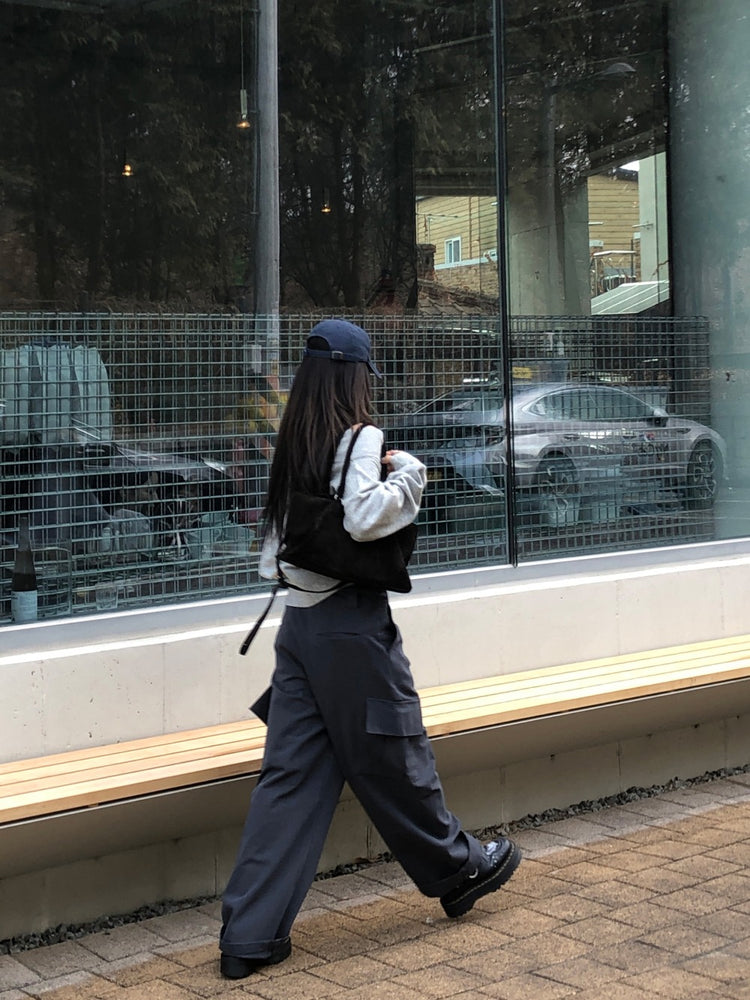 美肩寬帶寬鬆修腰針織上衣