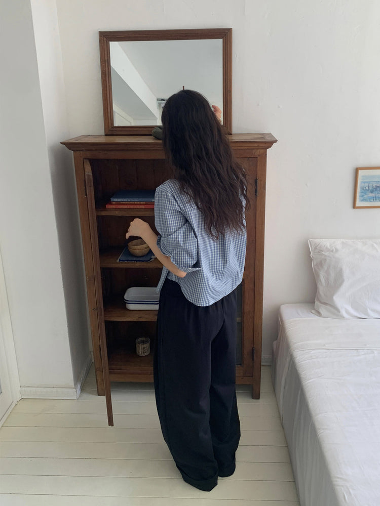 格紋顯瘦合身襯衫