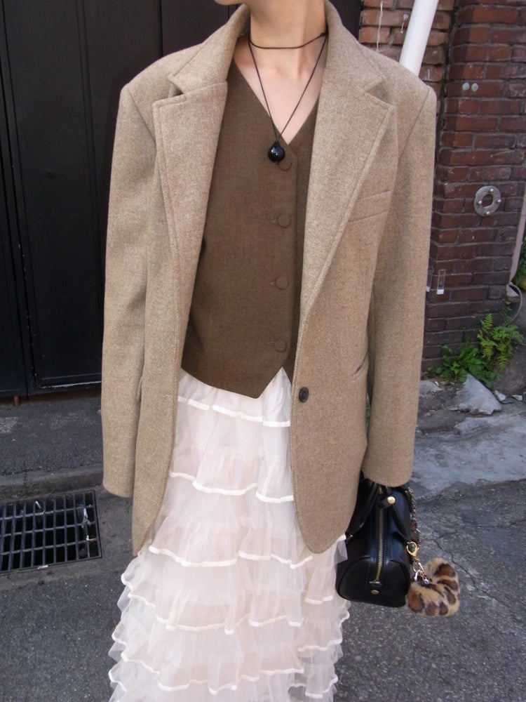 極美透紗蛋糕層次感及踝裙