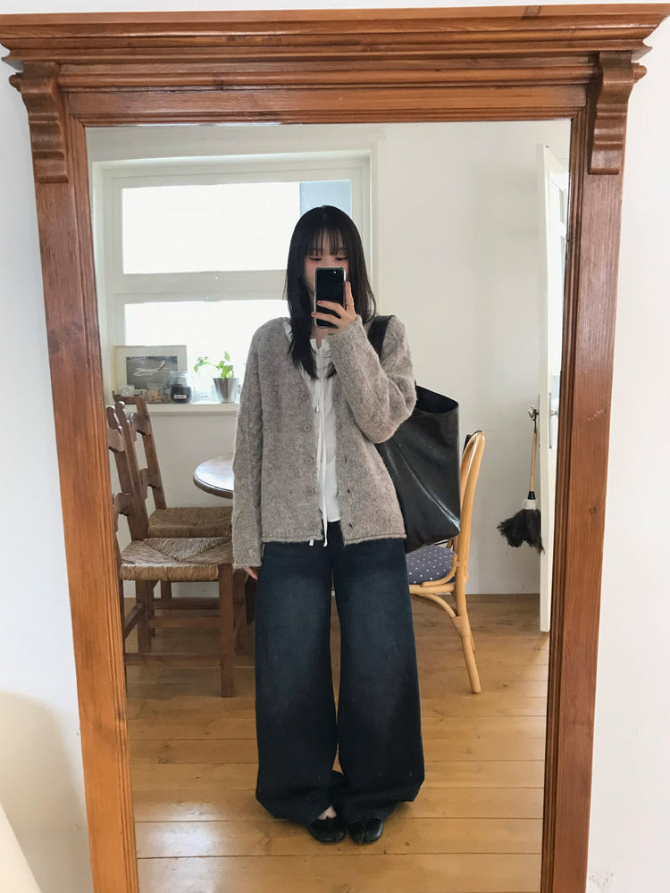 暗菱格紋理針織外套