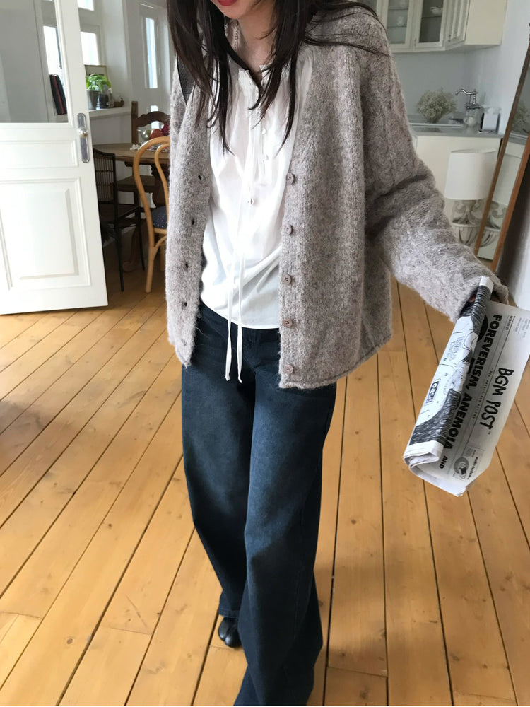 暗菱格紋理針織外套