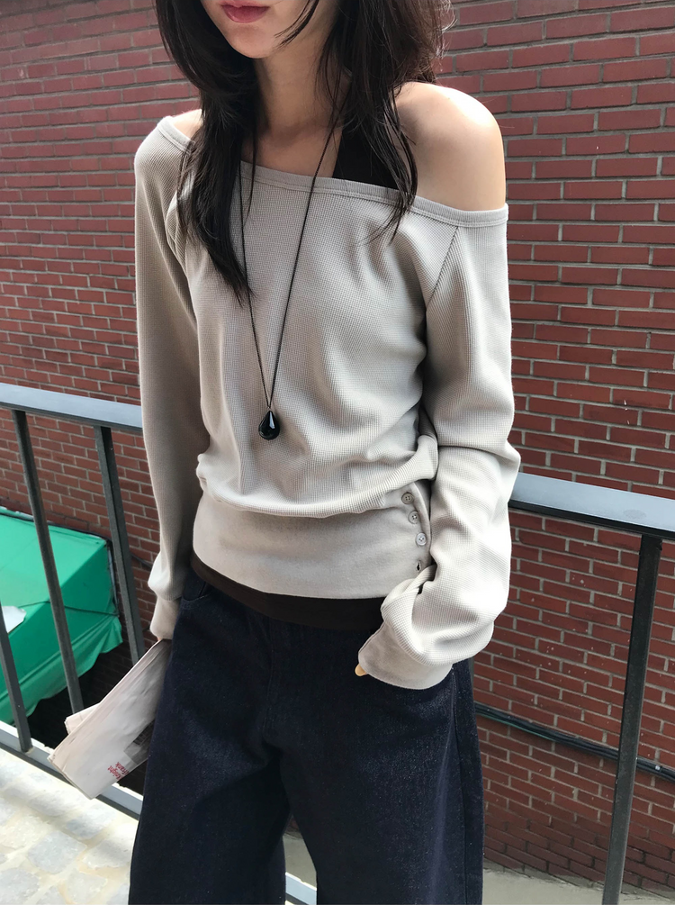 原色內壓褶細節彎刀牛仔褲