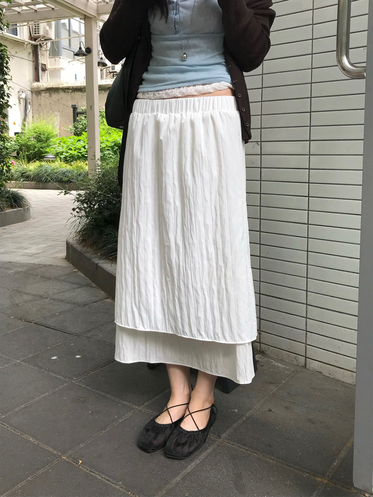 紗感交叉抓皺細節平底鞋