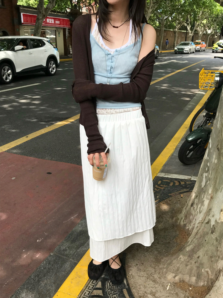 紗感交叉抓皺細節平底鞋