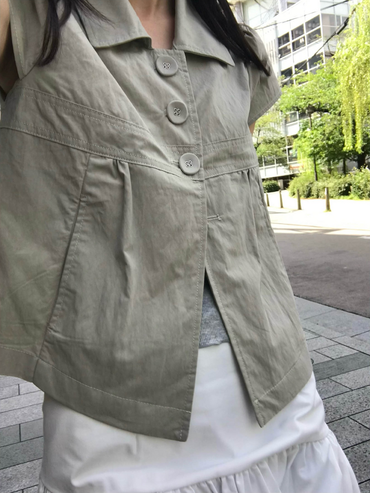 翻領大扣鈕細節外套
