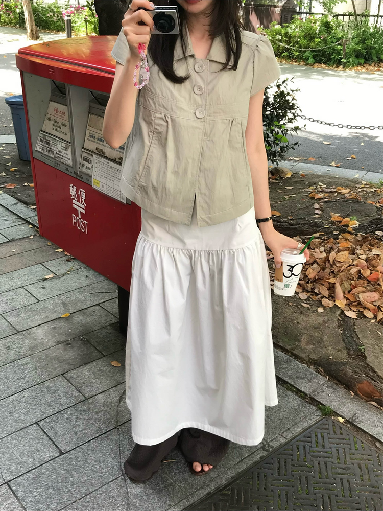 翻領大扣鈕細節外套