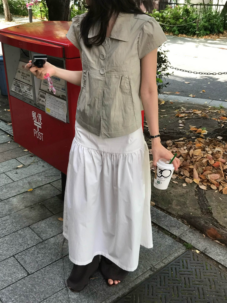 翻領大扣鈕細節外套