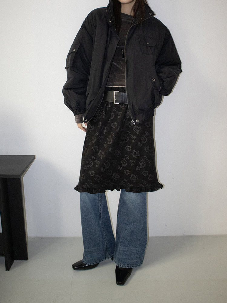 微透美肩絲絨質感上衣