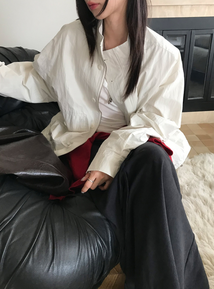 高質立領排鈕細節外套
