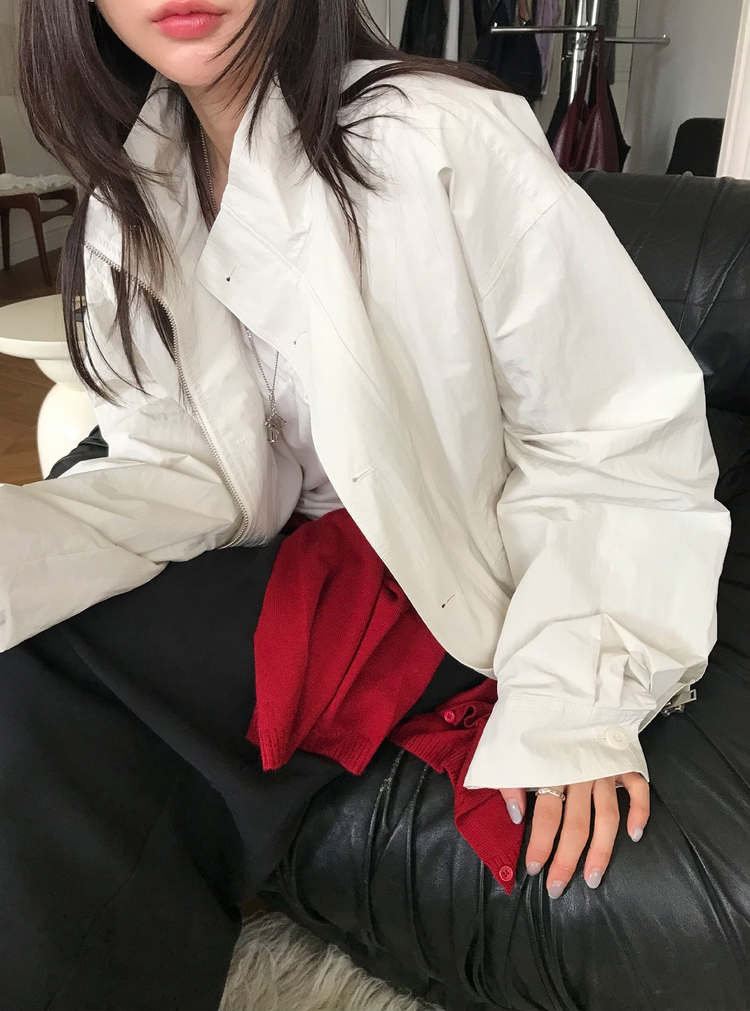 高質立領排鈕細節外套
