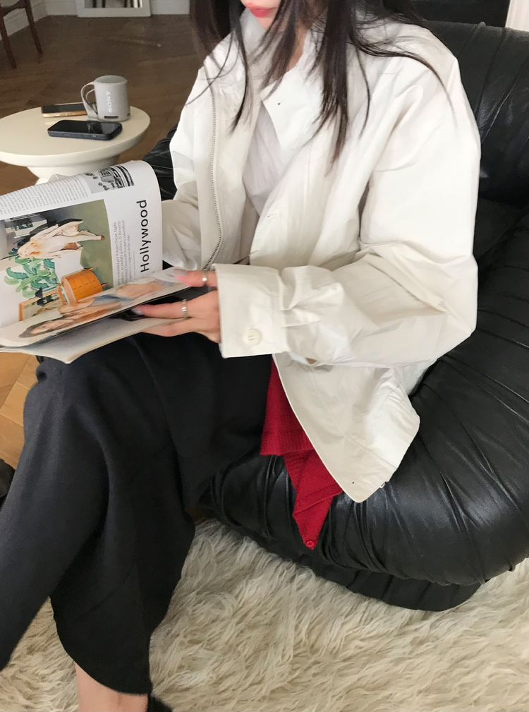 高質立領排鈕細節外套