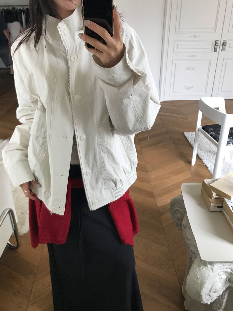 高質立領排鈕細節外套