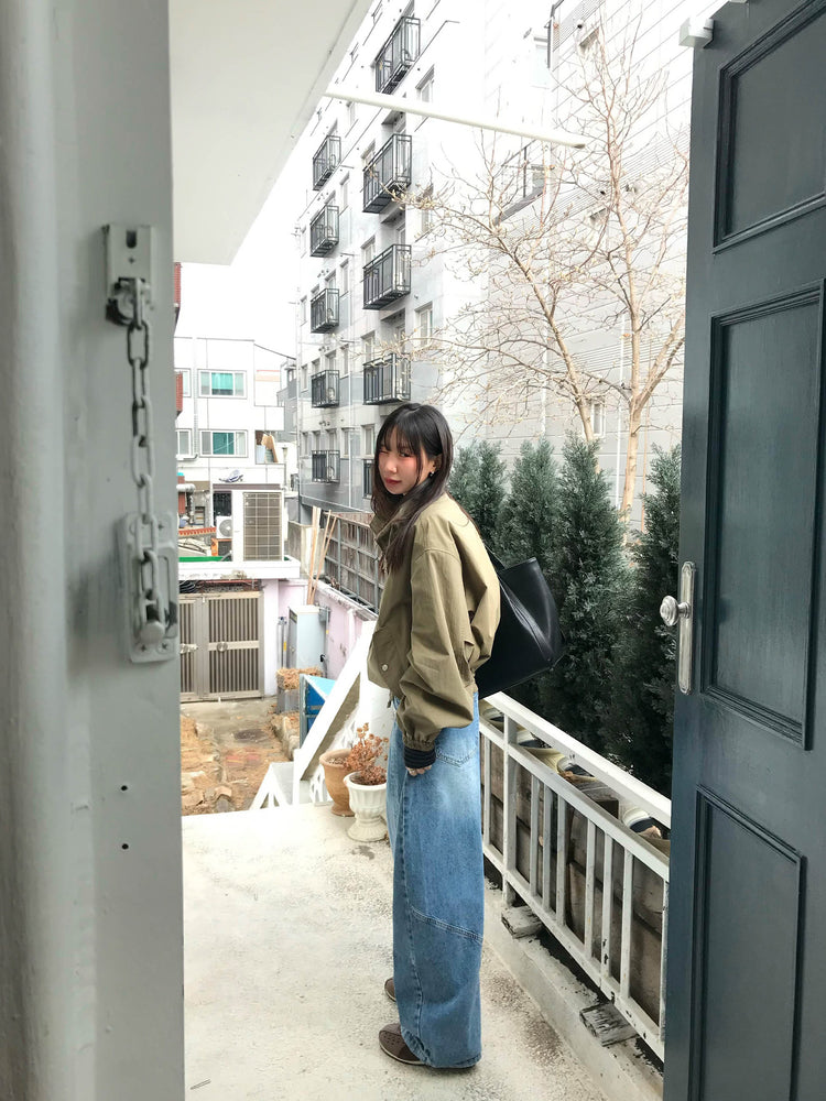 復古立領雙拉鏈細節外套