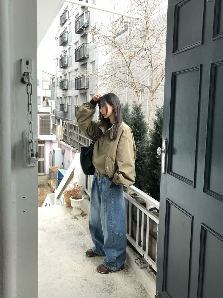 復古立領雙拉鏈細節外套