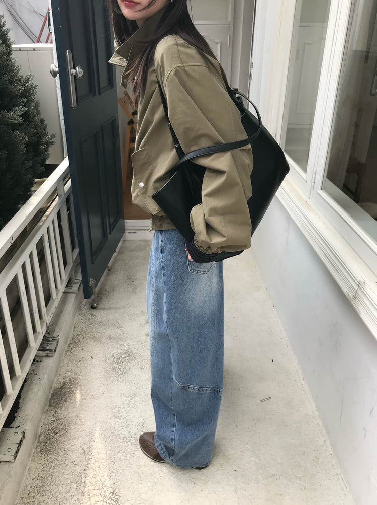 復古立領雙拉鏈細節外套