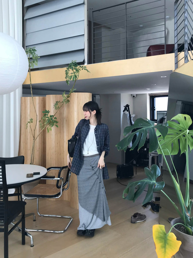 雙層扣鈕設計感及踝裙